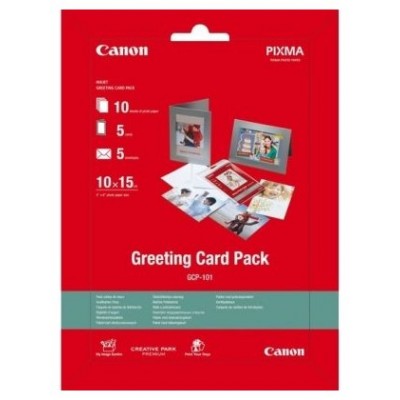 Canon Papel PACK 10 10X15 5 Tarj.FELICITACION 5 SOBRES (GCP-101)