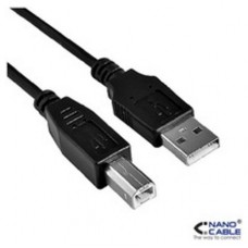 CABLE USB 2.0 IMPRESORA, TIPO A/M-B/M 1M NEGRO NANOCABLE (Espera 4 dias)