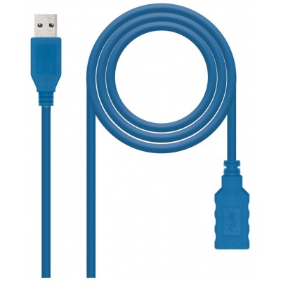 CABLE EXTENSION USB 3.0 TIPO A/M-A/H AZUL 2M NANOCABLE (Espera 4 dias)