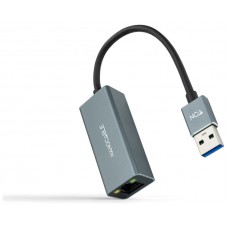 Nanocable Conversor USB 3.0 a Ethernet Gigabit 10/100/1000 Mbps, Aluminio, Gris, 15 cm (Espera 4 dias)