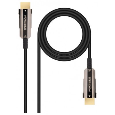 CABLE HDMI V2.0 AOC 4K@60HZ 18Gbps NEGRO 10M NANOCABLE (Espera 4 dias)