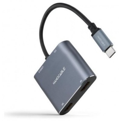 CONVERSOR USB-C A 2xHDMI/H-USB-A2.0/H-USB-C PD/H NANOCABLE (Espera 4 dias)