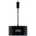 ADAPTADOR USB-C A 4XUSB 3. USB-CM-USB 3H NEGRO 10 CM