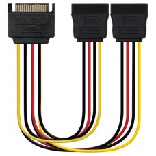 Nanocable - Cable SATA Alimentacion SATA/M a 2xSATA/H