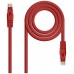 Cat6A, RJ-45, UTP, LSZH, AWG 24, 0.5 m, Rojo