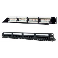 PANEL DE PARCHEO 24 PUERTOS CAT.6A UTP 19 1U NEGRO