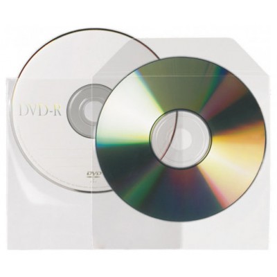 PACK DE 25 FUNDAS CD-DVD PP TRANSPARENTE NO ADHESIVAS CON SOLAPA 3L 10295 (Espera 4 dias)