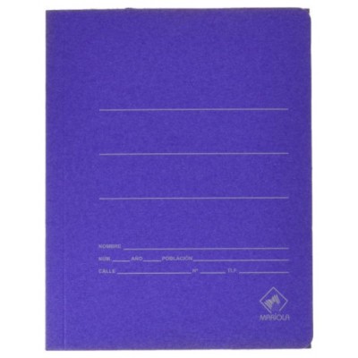 CARPETA CARTON AZUL 500 GR./M2. CUARTO GOMA SENCILLA MARIOLA 1040 (MIN25) (Espera 4 dias)