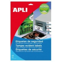 PAQUETE 10 HOJAS A4 ETIQUETAS DE SEGURIDAD POLIESTER PLATA 45,7 X 21,2MM APLI 11272 (Espera 4 dias) PAQUETE 10 HOJAS A4 ETIQUETAS DE SEGURIDAD POLIESTER PLATA 45,7 X 21,2MM APLI 11272 (Espera 4 dias)