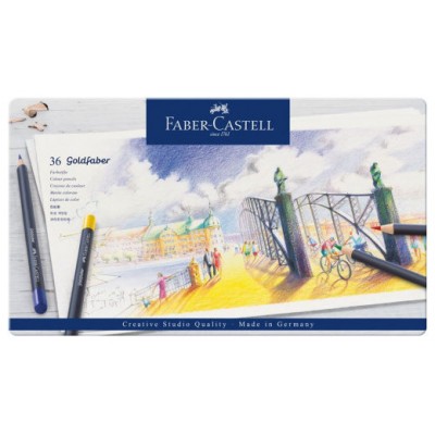 ESTUCHE DE METAL CON 36 LÁPICES DE COLORES GOLDFABER. FABER CASTELL 114736 (Espera 4 dias)