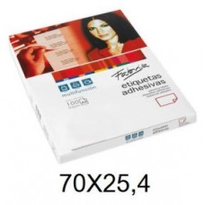 CAJA 100 HOJAS ETIQUETAS ADHESIVAS ILC BLANCA 70X25,4 FABRISA 15299 (Espera 4 dias)
