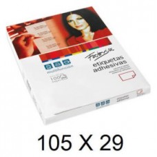 CAJA 100 HOJAS ETIQUETAS ADHESIVAS ILC BLANCA 105X29 FABRISA 15311 (Espera 4 dias)