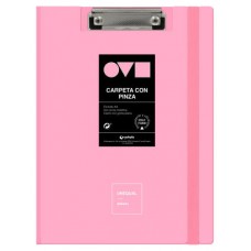 CARPETA A4 TAPA POLYFOAM CON PINZA SUPERIOR UNEQUAL MINIMAL ROSA GRAFOPLAS 1550953 (Espera 4 dias)