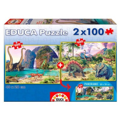 PUZZLE 2x100 DINO WORLD DE 6-8 AÑOS EDUCA BORRAS 15620 (Espera 4 dias)