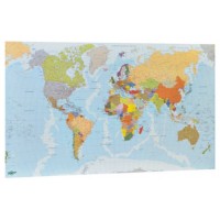 MAPA MUNDI PLASTIFICADO SIN MARCO ENROLLADO 84X140 CM. FAIBO 173G (Espera 4 dias)