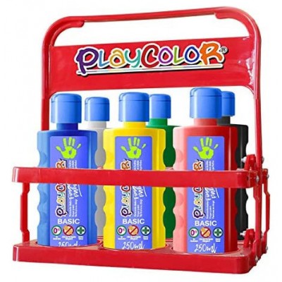 FINGER PAINT BASIC 40ML. 6 COLORES SURTIDOS PLAYCOLOR 17591. (Espera 4 dias)