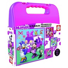 MALETA PUZZLES PROGRESIVOS MINNIE HAPPY HELPERS 12-16-20-25 DE 3-5 AÑOS EDUCA BORRAS 17638 (Espera 4 dias)