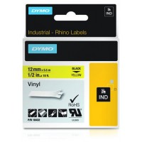 DYMO RHINO Cinta ID1-12 Negro/amarillo vinilo