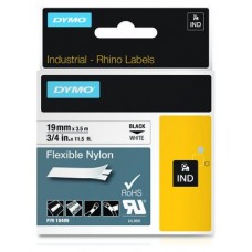 DYMO RHINO Cinta ID1-19 Negro/blanco nylon