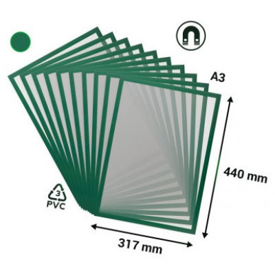 PACK DE 10 MARCOS MAGNETO PRO A3 COLOR VERDE TARIFOLD 195245 (Espera 4 dias) PACK DE 10 MARCOS MAGNETO PRO A3 COLOR VERDE TARIFOLD 195245 (Espera 4 dias)