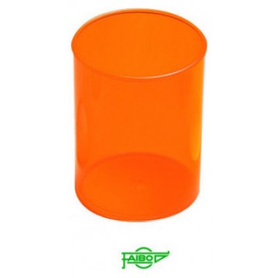 CUBILETE DE PLASTICO 78 MM. DIAMETRO X 100 MM. ALTO TRANSPARENTE NARANJA FAIBO 205-18 (MIN10) (Espera 4 dias)