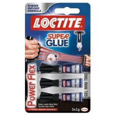 ADHESIVO INSTANTANEO SUPER GLUE-3X1GR. MONODOSIS POWER GEL LOCTITE 2640066 (MIN12) (Espera 4 dias)