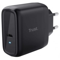 CARGADOR PARED/VIAJE USB-C 65W MAXO NEGRO TRUST (Espera 4 dias)