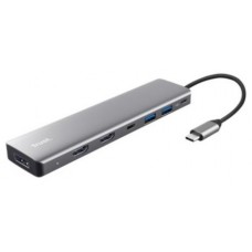 HUB 7 PUERTOS USB-C HALYX GRIS TRUST (Espera 4 dias)