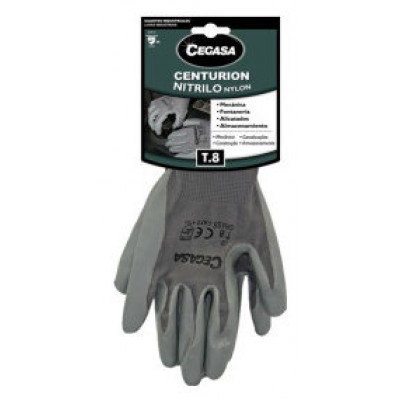 GUANTES DE TRABAJO CENTURION NITRILO/NYLON GRIS T8-MEDIANA M CEGASA 327099 (Espera 4 dias)