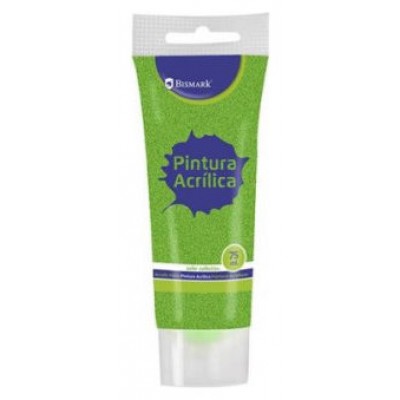 BOTE PINTURA ACRILICA 75 ML VERDE CON GLITTER BISMARK 328675 (Espera 4 dias)