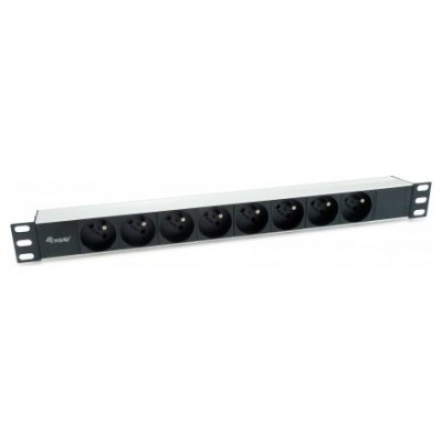 REGLETA ALIMENTACION ALUMINIO RACK 19" 1U 8 TOMAS