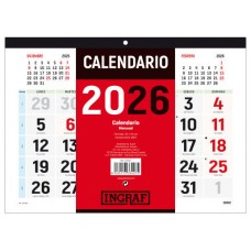 CALENDARIO 2026 PARED HORIZONTAL DOBLE CARA CASTELLANO INGRAF 333427 (Espera 4 dias)