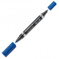 MARCADOR DUO LUMOCOLOR PERMANENTE PUNTAS 0,6/1MM. 1MM. AZUL STAEDTLER 348-3 (MIN10) (Espera 4 dias)