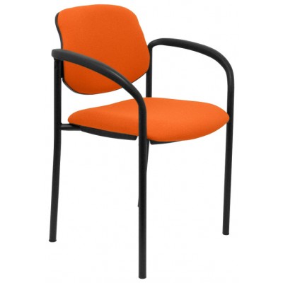 PIQUERAS Y CRESPO NOWY STYL Silla fija Styl bali naranja chasis negro con brazos