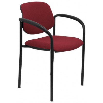 PIQUERAS Y CRESPO NOWY STYL Silla fija Styl bali granate chasis negro con brazos