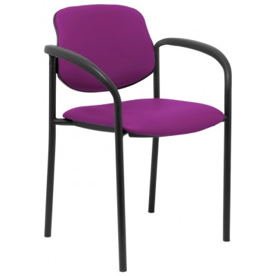 PIQUERAS Y CRESPO NOWY STYL Silla fija Styl similpiel morado chasis negro con brazos