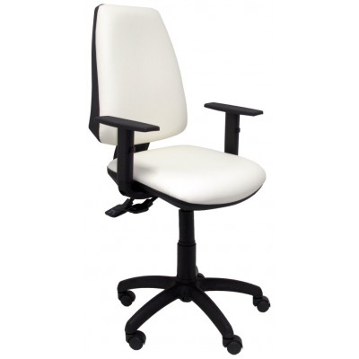 PIQUERAS Y CRESPO Silla Elche S similpiel blanco brazos regulables