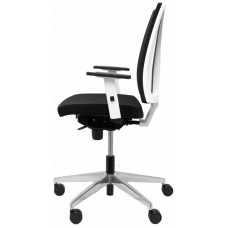 PIQUERAS Y CRESPO NOWY STYL Silla Navigo blanca con respaldo malla asiento bali negro