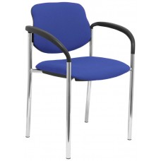 PIQUERAS Y CRESPO NOWY STYL Silla fija Styl bali azul chasis cromo con brazos