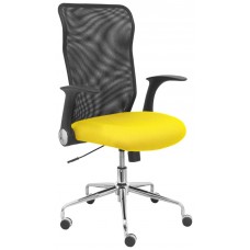 PIQUERAS Y CRESPO Silla Minaya respaldo malla negro asiento bali amarillo