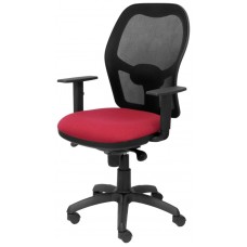 PIQUERAS Y CRESPO Silla Jorquera malla negra asiento bali granate