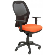 PIQUERAS Y CRESPO Silla Jorquera malla negra asiento bali naranja