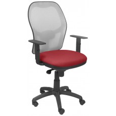 PIQUERAS Y CRESPO Silla Jorquera malla gris asiento bali granate