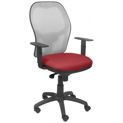 PIQUERAS Y CRESPO Silla Jorquera malla gris asiento bali granate