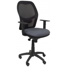 PIQUERAS Y CRESPO Silla Jorquera malla negra asiento bali gris oscuro