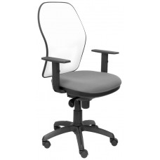 PIQUERAS Y CRESPO Silla Jorquera malla blanca asiento gris claro