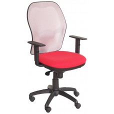 PIQUERAS Y CRESPO Silla Jorquera malla gris asiento bali rojo