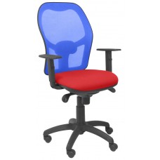 PIQUERAS Y CRESPO Silla Jorquera malla azul asiento bali rojo