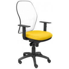 PIQUERAS Y CRESPO Silla Jorquera malla blanca asiento bali amarillo
