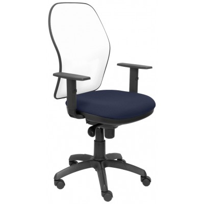 PIQUERAS Y CRESPO Silla Jorquera malla blanca asiento bali azul marino